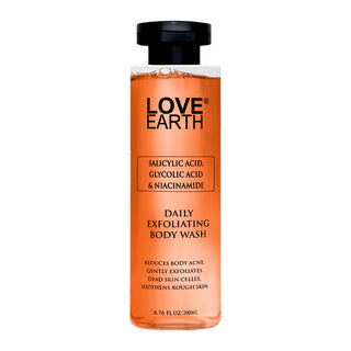 Love Earth Salicylic Acid,Glycolic Acid & Niacinamide Exfliating Body Wash 200ML