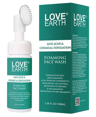 Love Earth Anti-Acne & Chemical Exfoliation Foaming Face Wash White 100 ml