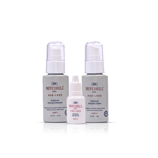 Mitchell AGE-LESS Acne + Anti-Aging Regimen (Cleanser + Cream + Tea Tree Oil)