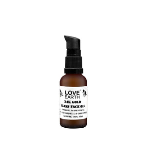 Love Earth 24K Gold Glass Face Oil With Pure Essential Oils