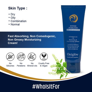 Oceglow Intense Hydration Cream Cleanser Face Wash