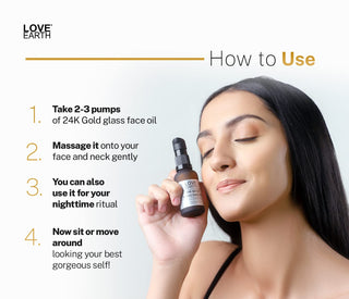 Love Earth 24K Gold Glass Face Oil With Pure Essential Oils
