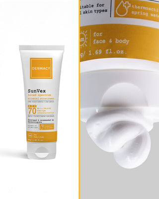 DERMACY SunVex broad spectrum mineral sunscreen spf 70 50gm