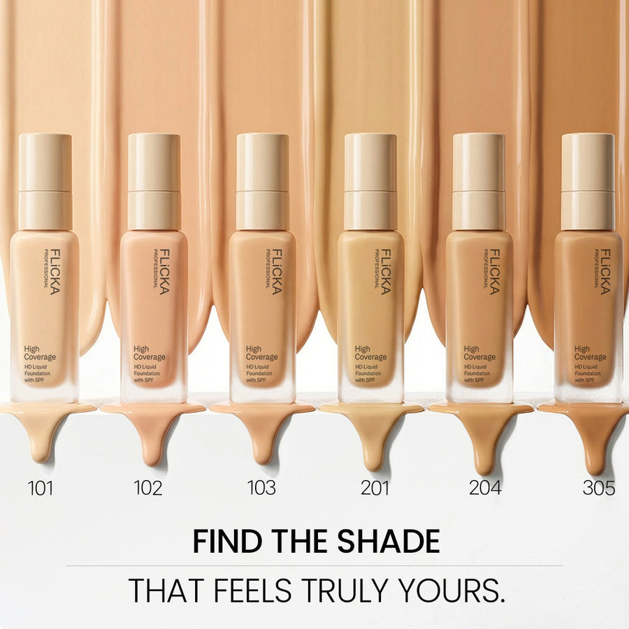 Flicka High Coverage HD Liquid Foundation With Spf 30Ml