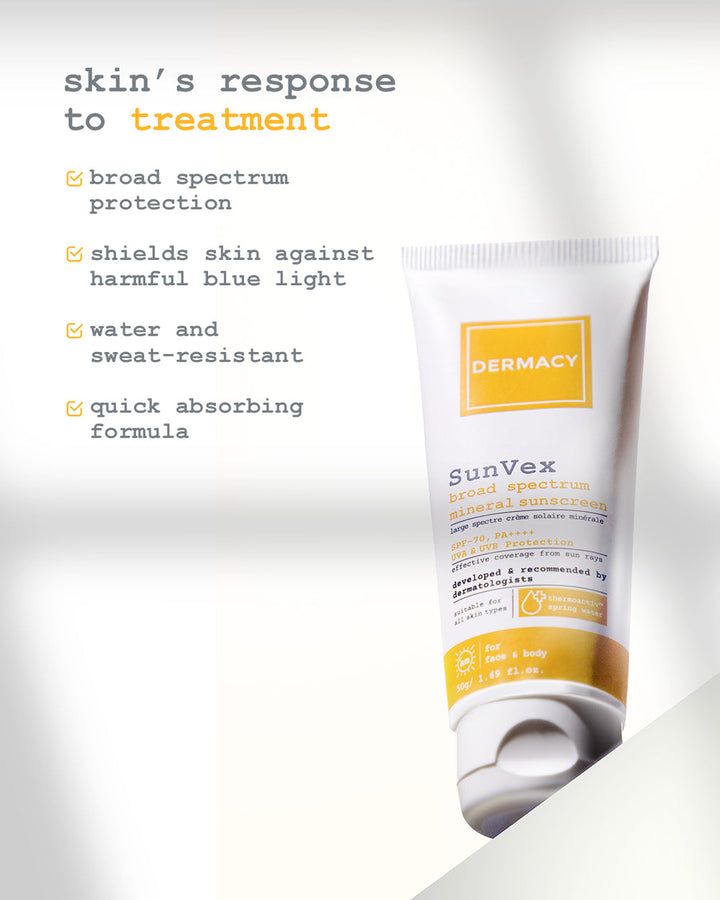 DERMACY SunVex broad spectrum mineral sunscreen spf 70 50gm
