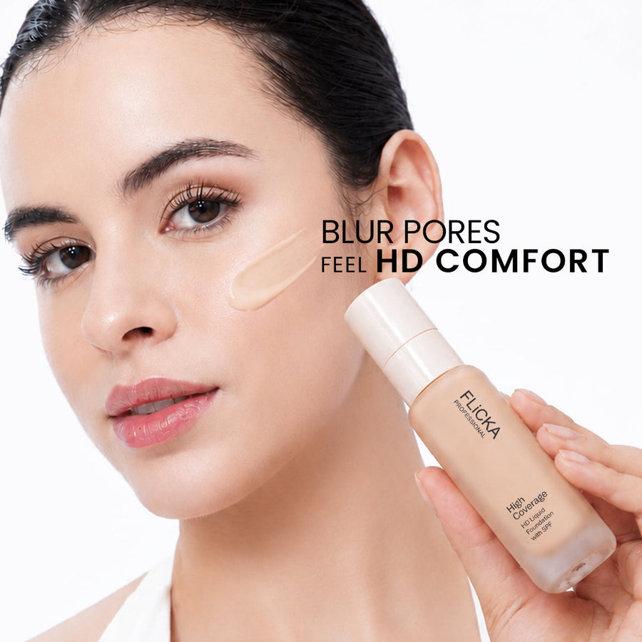 Flicka High Coverage HD Liquid Foundation With Spf 30Ml