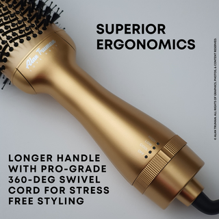 Alan Truman Oh So Gold Ceramic Blow Dryer Brush for big bouncy voluminous blowouts