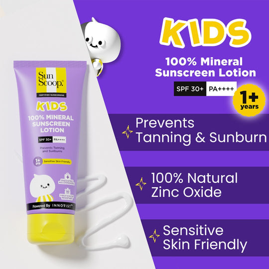 Sun Scoop 100% Mineral Kids Sunscreen | SPF 30+ PA++++ | 75 ml