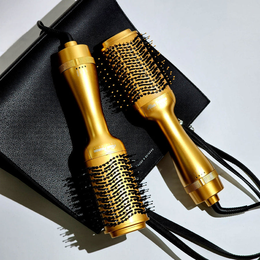 Alan Truman Oh So Gold Ceramic Blow Dryer Brush for big bouncy voluminous blowouts