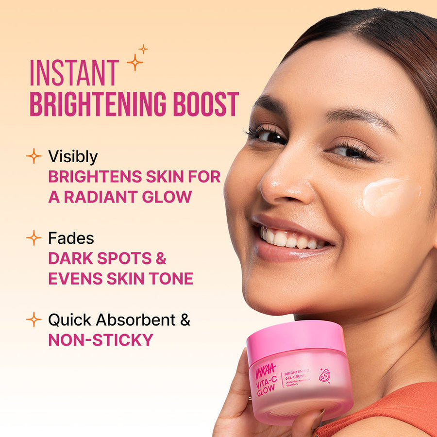 Nykaa Vita-C Glow Brightening Gel Creme -Lightweight, Non Sticky-For Normal, Oily & Combination Skin (50ml)