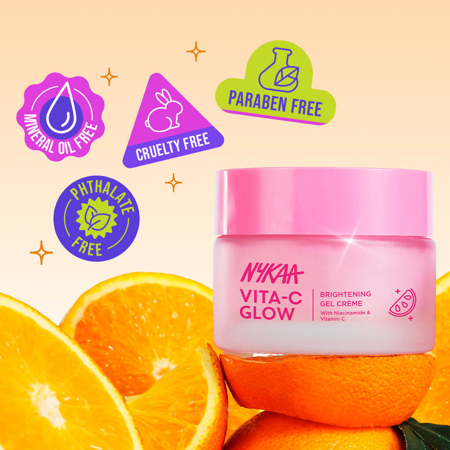 Nykaa Vita-C Glow Brightening Gel Creme -Lightweight, Non Sticky-For Normal, Oily & Combination Skin (50ml)