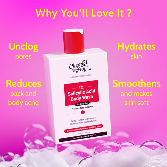Chemist at Play 1% Salicylic Acid Body Wash for Acne Control - 236 ml