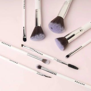 Praush Beauty 9 Pcs Professional Makeup Brush Set (Face + Eye) with FREE Marble Makeup Pouch