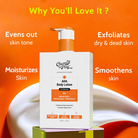 Chemist at paly 5% AHA Body Lotion with Niacinamide & Shea Butter - 236 ml