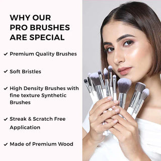 Praush Beauty 16 Pcs Professional Makeup Brush Set (Face + Eyes)