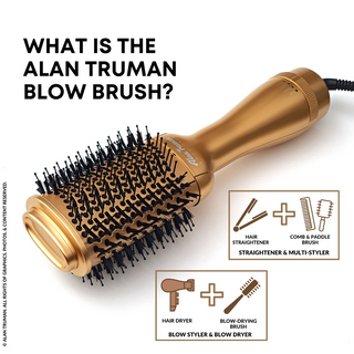 Alan Truman Oh So Gold Ceramic Blow Dryer Brush for big bouncy voluminous blowouts