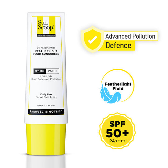 Sun Scoop 3% Niacinamide Featherlight Fluid Sunscreen| SPF 50+ PA++++ 45ml