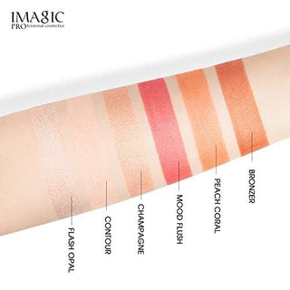 IMAGIC PROfessional 6 Color Highliter & Blusher& Contour Pallete