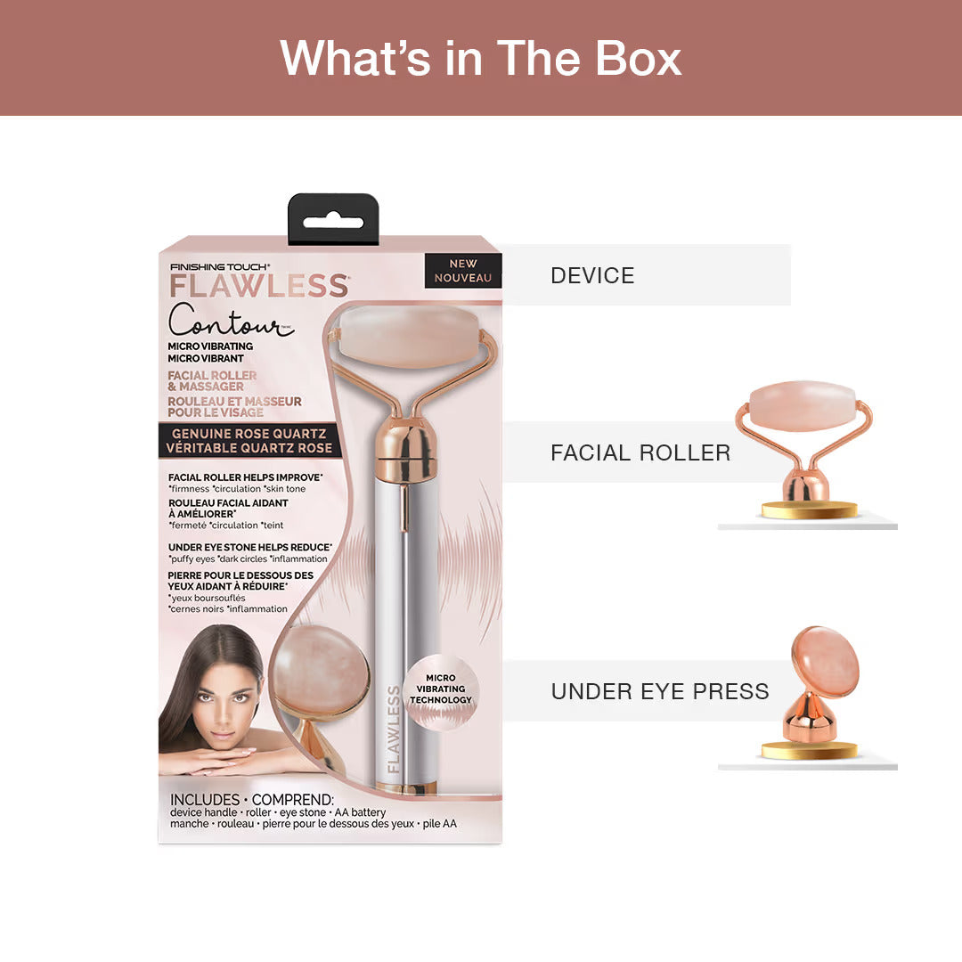 Flawless Contour Vibrating Facial Rose Quartz Roller & Massager PRETTYCOSMO & BEAUTY Flawless Contour Vibrating Facial Rose Quartz Roller & Massager PRETTYCOSMO & BEAUTY