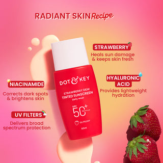 Dot & Key Strawberry Dew Tinted Sunscreen SPF 50+ PA++++ With New-Age UV Filters 50ml