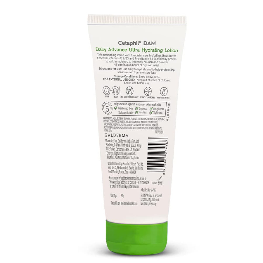 Cetaphil DAM Daily Advance Ultra Hydrating Lotion for Dry, Sensitive Skin 100g