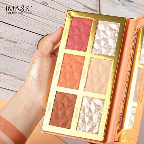 IMagic Professional 6 Color Highliter & Blusher& Contour Pallete