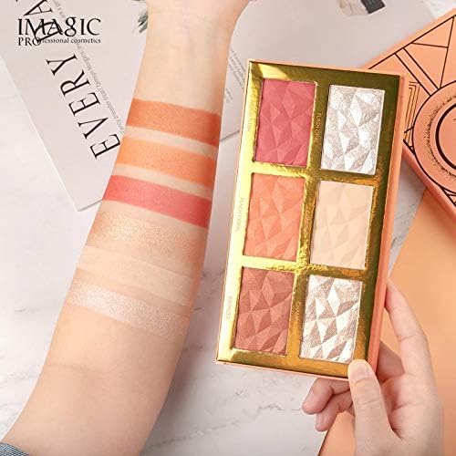 IMagic Professional 6 Color Highliter & Blusher& Contour Pallete