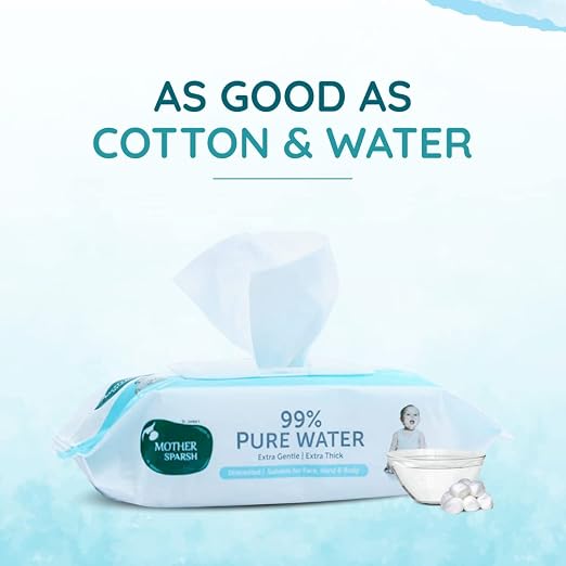 Mother Sparsh 99% Pure Water (Unscented) Baby Wipes combo