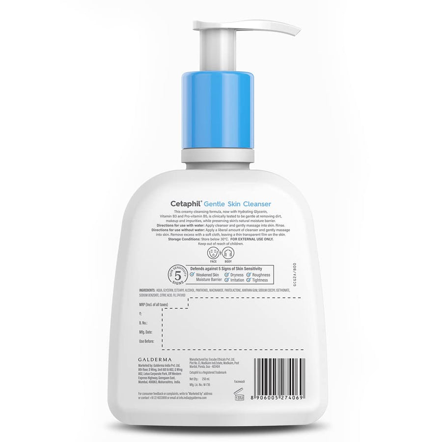 Cetaphil Face Wash by Cetaphil, Gentle Skin Cleanser 250 ml