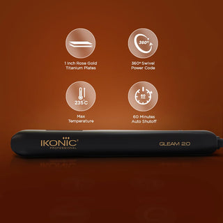 Ikonic Gleam 2.0 Hair Straightener, Black