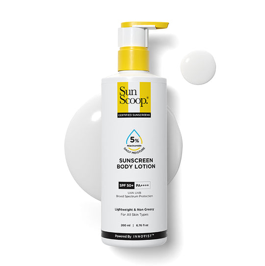 Sun Scoop 5% Niacinamide Sunscreen Body Lotion| SPF 50+ PA++++ 200ml