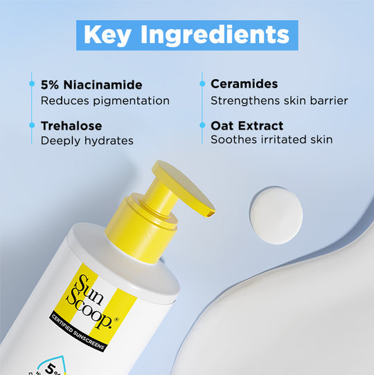 Sun Scoop 5% Niacinamide Sunscreen Body Lotion| SPF 50+ PA++++ 200ml