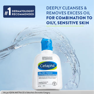 Cetaphil Oily Skin Cleanser , Daily Face Wash for Oily, Acne prone Skin 125ml