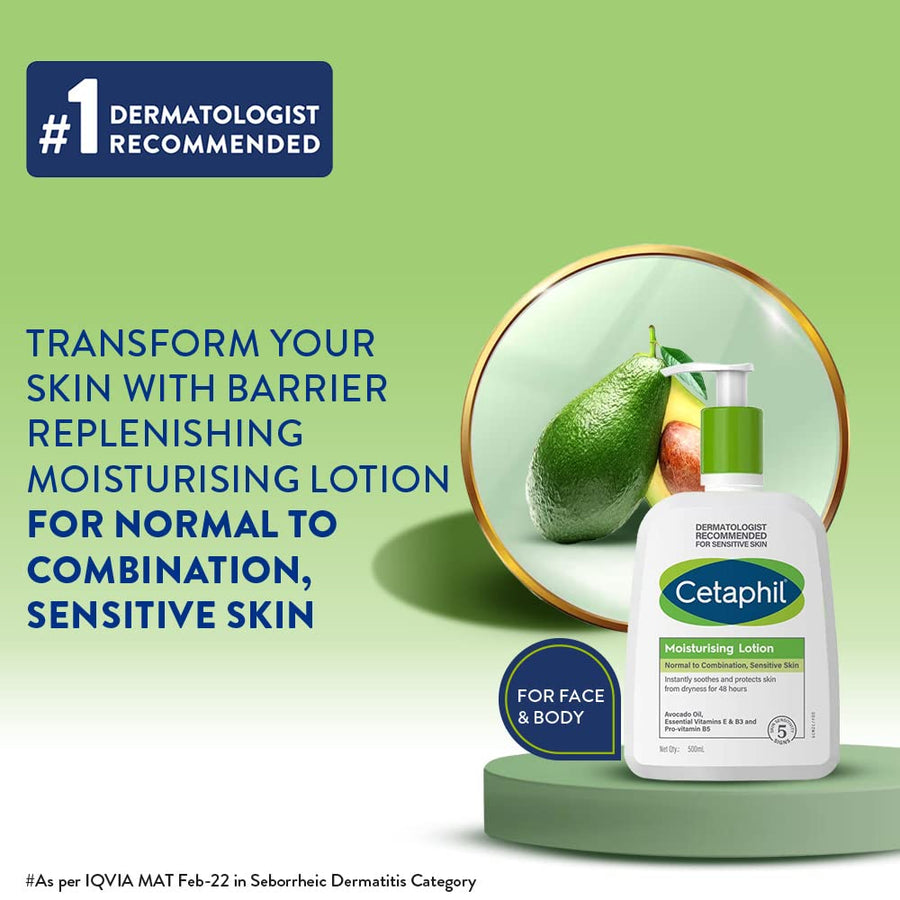 Cetaphil Moisturising Lotion For Face & Body, Normal To Combination Skin, 500 Ml