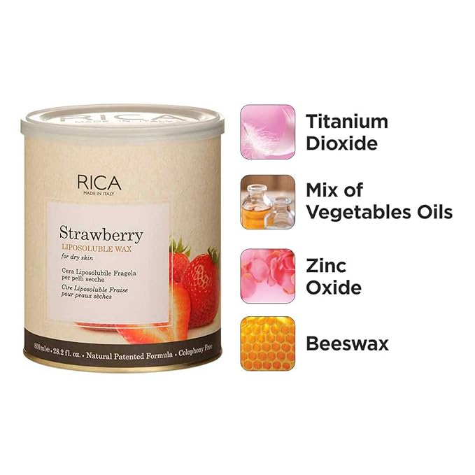 RICA Strawberry Liposoluble Soft Wax For Dry Skin