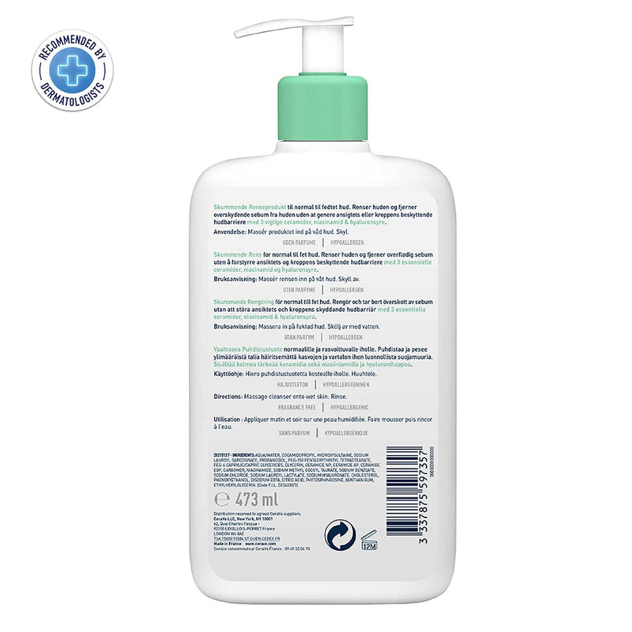 CeraVe Ceramides Foaming Cleanser for Normal To Oily Skin