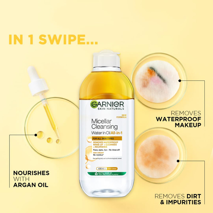 Garnier Cleansing Water for Waterproof Micellar Oil-Infused Cleansing Water 125ml