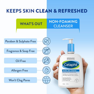 Cetaphil Gentle Skin Cleanser For Dry, Normal Sensitive Skin, 500ml