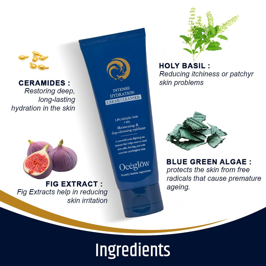 Oceglow Intense Hydration Cream Cleanser Face Wash