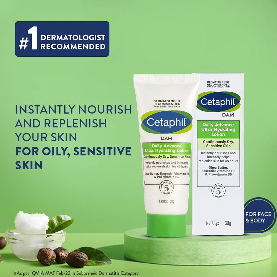 Cetaphil DAM Daily Advance Ultra Hydrating Lotion for Dry, Sensitive Skin 100g
