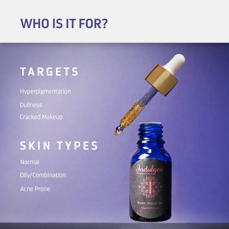 Indulgeo Essentials Rose Gold 24K Gold Oil 30ml