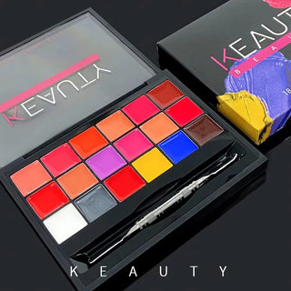 Keauty Beauty 18 Color Lip Palette-Lips that will Shine-Glossy lips-18 colours