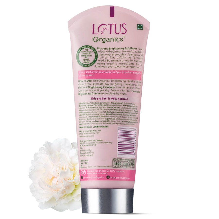 Lotus Organic Precious Brightening Face Exfoliator 100gm