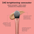 Real Techniques Brightening Concealer Makeup Brush + Eye Cream, Pink -RT01977