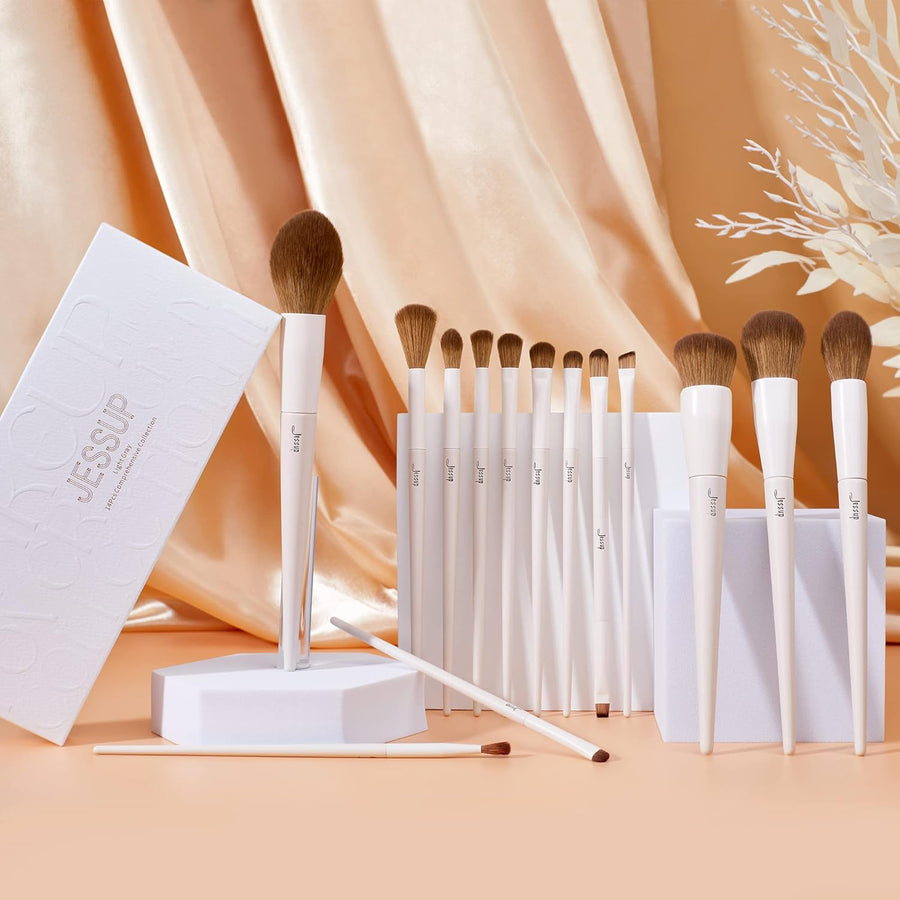 Jessup 14Pcs of Premium Synthetic Makeup Brushes Set