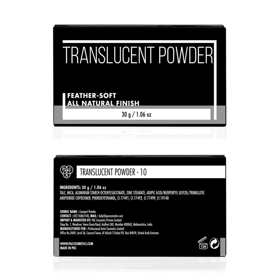 PAC Translucent Powder Controls Shine Prevents Flashbacks Lightweight - (30 g)
