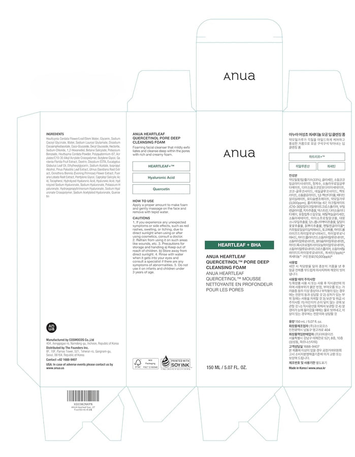 Anua Heartleaf Quercetinol Pore Deep Cleansing Foam
