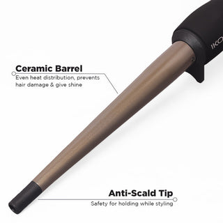 Ikonic Professional Conical Tong Hair Curler Black # 19mm
