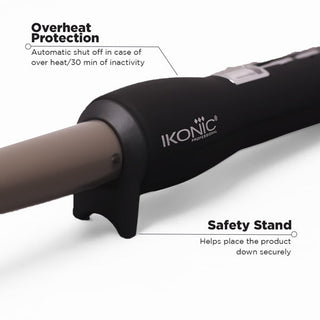 Ikonic Professional Conical Tong Hair Curler Black # 19mm