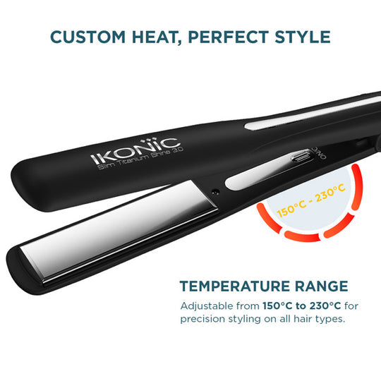 Ikonic Professional Hair Straightener - Slim Titanium Shine 3.0
